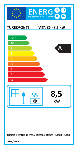 Etiquette énergétique A - Foyer VITA 80 8,5kW