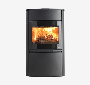 UNIVERSAL Poele à gaz 3,4 KW Noir Crème Effet poêle à bois Fonte